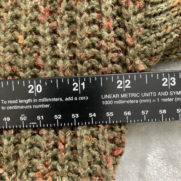 Jolt Green Orange Fall Crop Knitted Woven Pullover Sweater Size Small - Picture 8 of 9